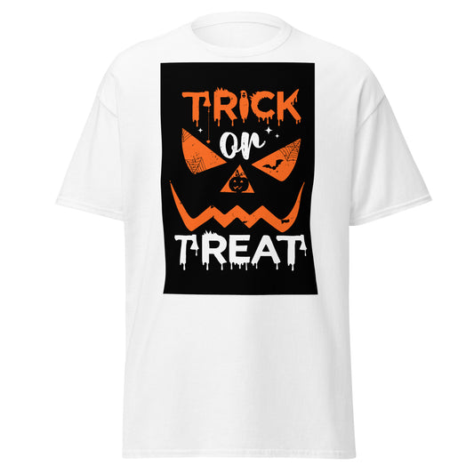 Truco o trato, camiseta de algodón pesado de estilo suave con diseño de Halloween