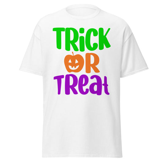 Truco o trato, camiseta de algodón pesado de estilo suave con diseño de Halloween