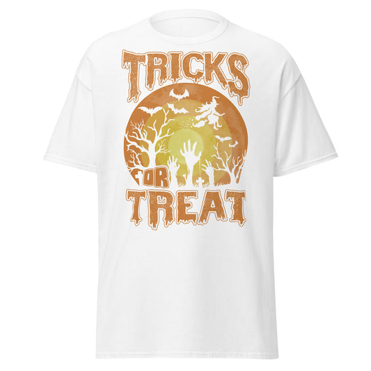 Trucos o trato, camiseta de algodón pesado de estilo suave con diseño de Halloween