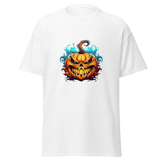 Calabaza de Halloween de acuarela, camiseta de algodón pesado de estilo suave con diseño de Halloween