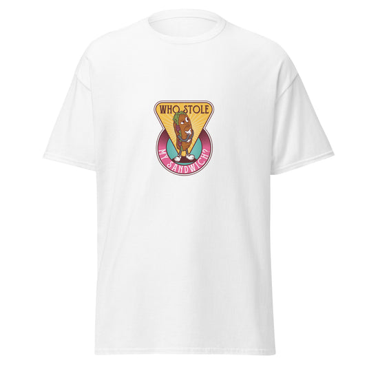 Wer hat mein Sandwich gestohlen, Halloween-Design, weicher Stil, schweres Baumwoll-T-Shirt