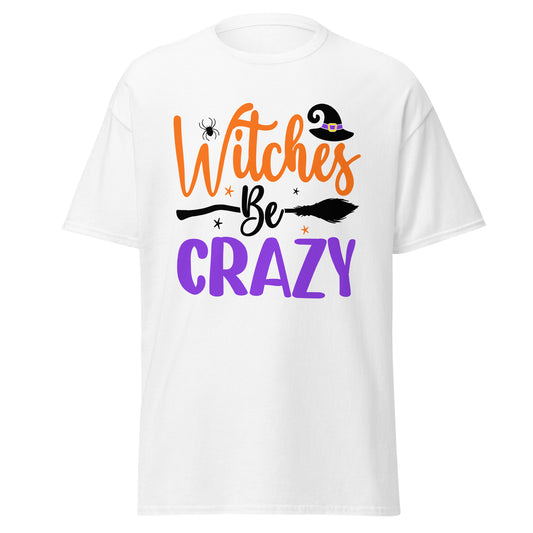 Witch Be Crazy, Halloween-Design, weiches T-Shirt aus schwerer Baumwolle