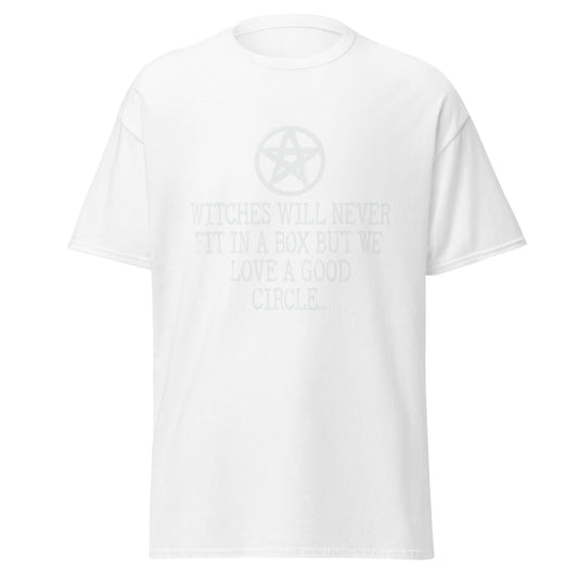 Witches Will Never Fit in Box But We Love A Good Circle , Halloween Design Soft Style Heavy Cotton T-Shirt