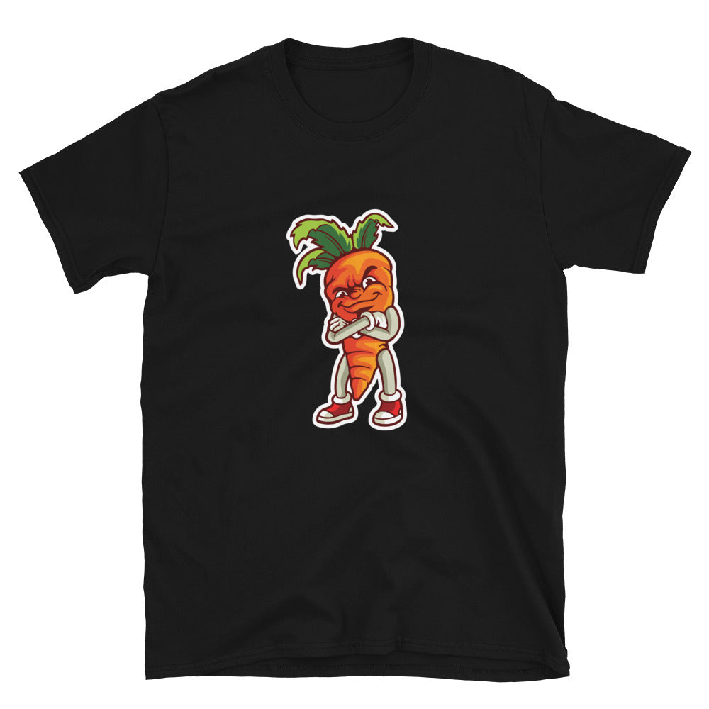 Vegetarian smile carrot mascot Fit Unisex Softstyle T-Shirt