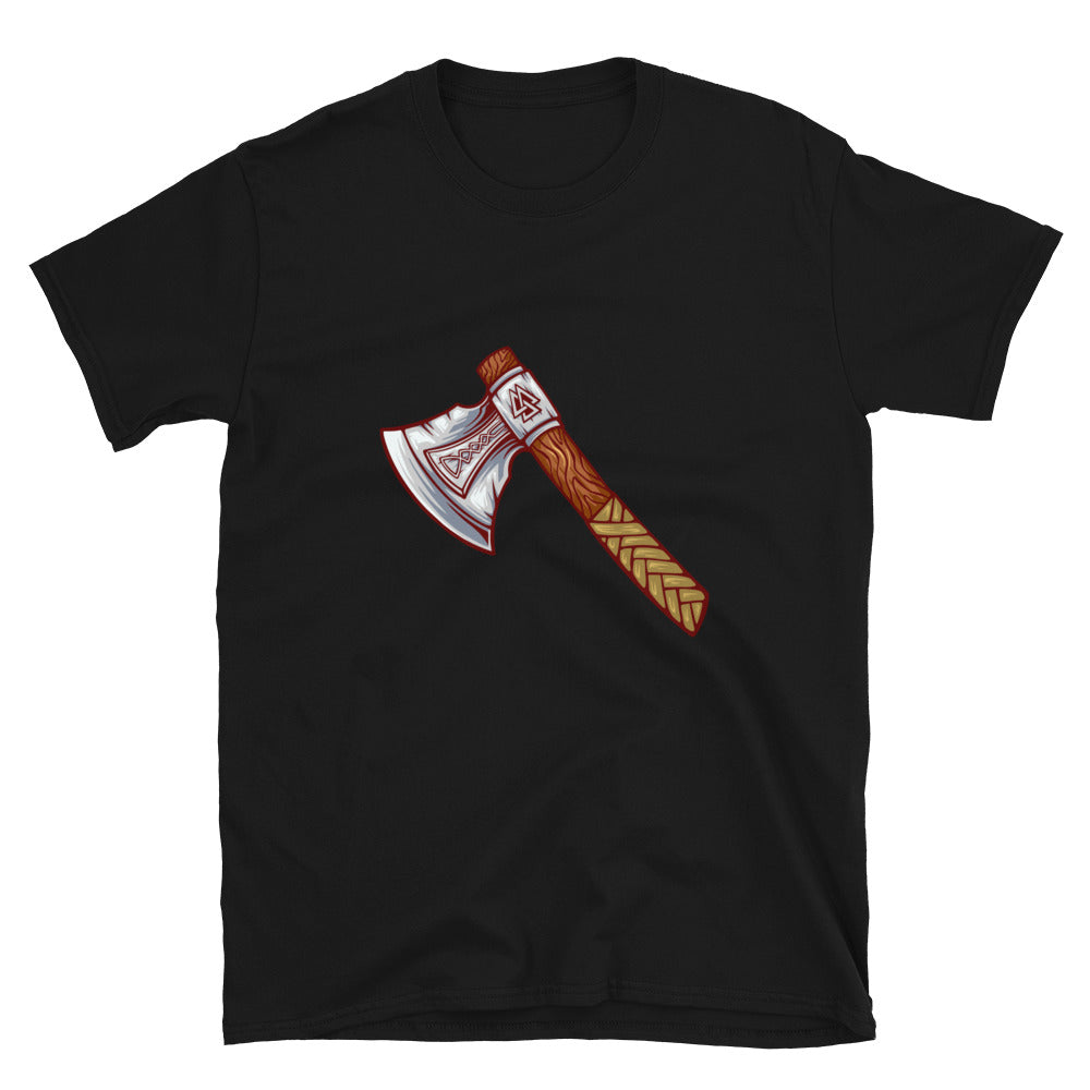 Viking battle axe weapon cartoon Fit Unisex Softstyle T-Shirt