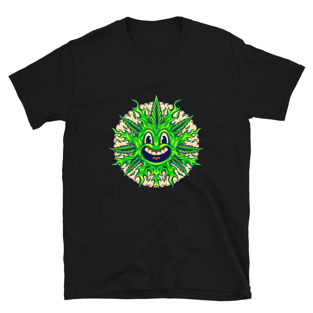 Emoji lindo de hoja de hierba con burbuja de humo Fit Camiseta unisex Softstyle