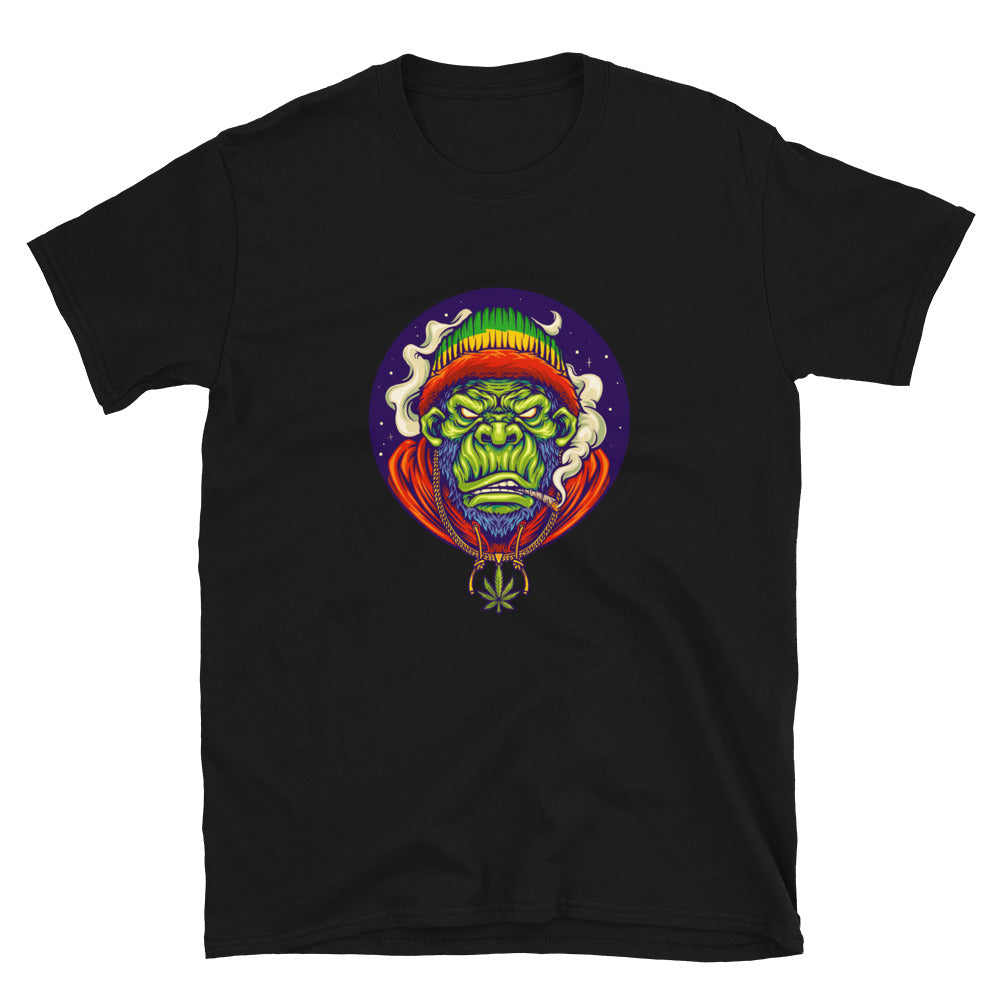 Rasta gorilla Hip Hop smoking weed Cannabis Necklace Fit Unisex Softstyle T-Shirt