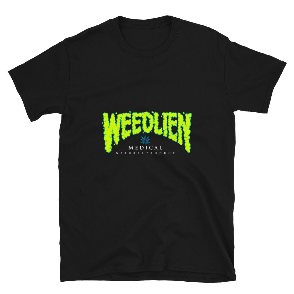 Weed alien palabra letras tipografía HandDrawn Fit Unisex Softstyle Camiseta