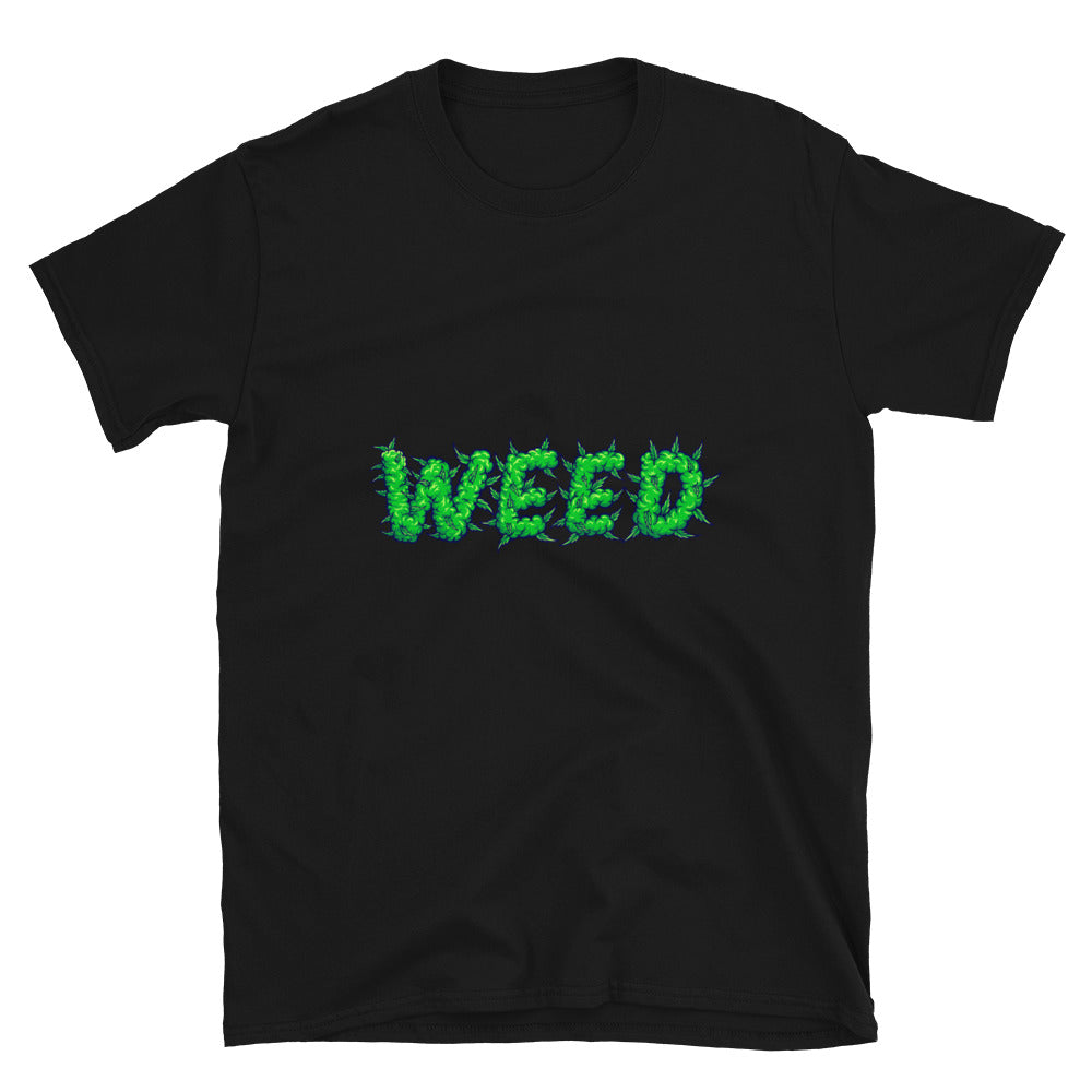 Weed font lettering with smoke effect Fit Unisex Softstyle T-Shirt