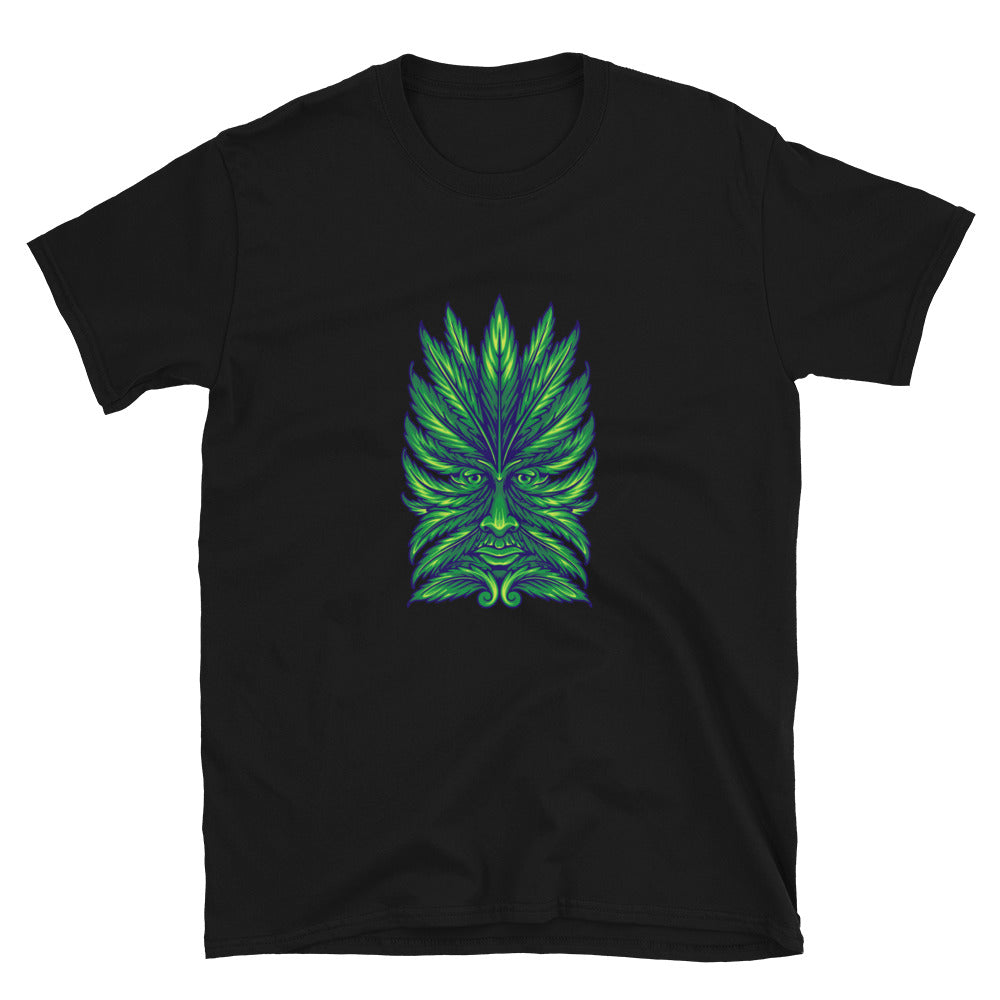 Weed leaf green man face Fit Unisex Softstyle T-Shirt