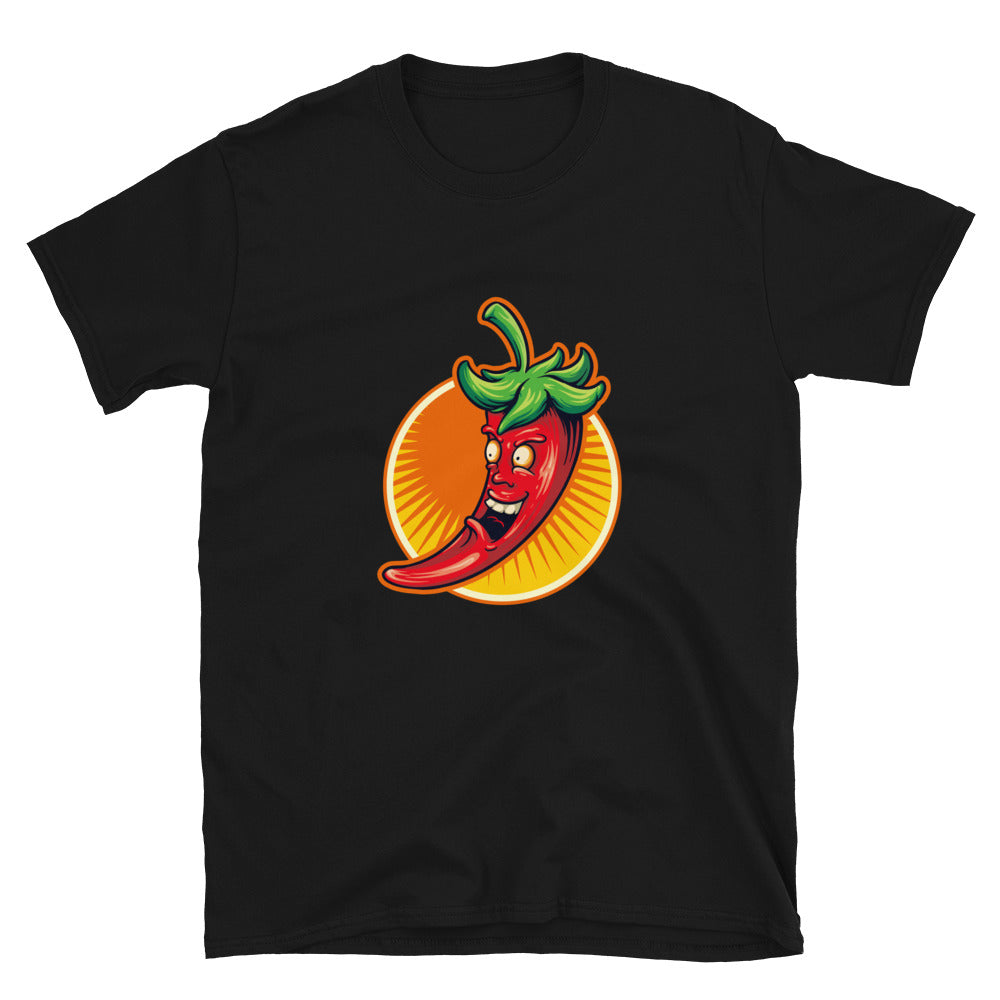 Camiseta Softstyle unisex con logotipo de mascota Red Chili Flavor