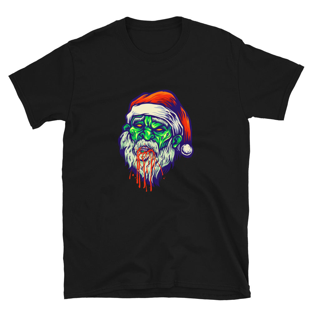 Weihnachtsmann-Kopf-Zombie-Bloods-Fit-Unisex-Softstyle-T-Shirt