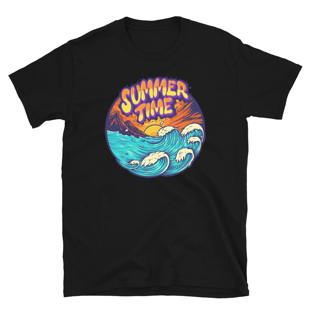 Hora de verano Paisaje Vacaciones Fit Unisex Softstyle Camiseta