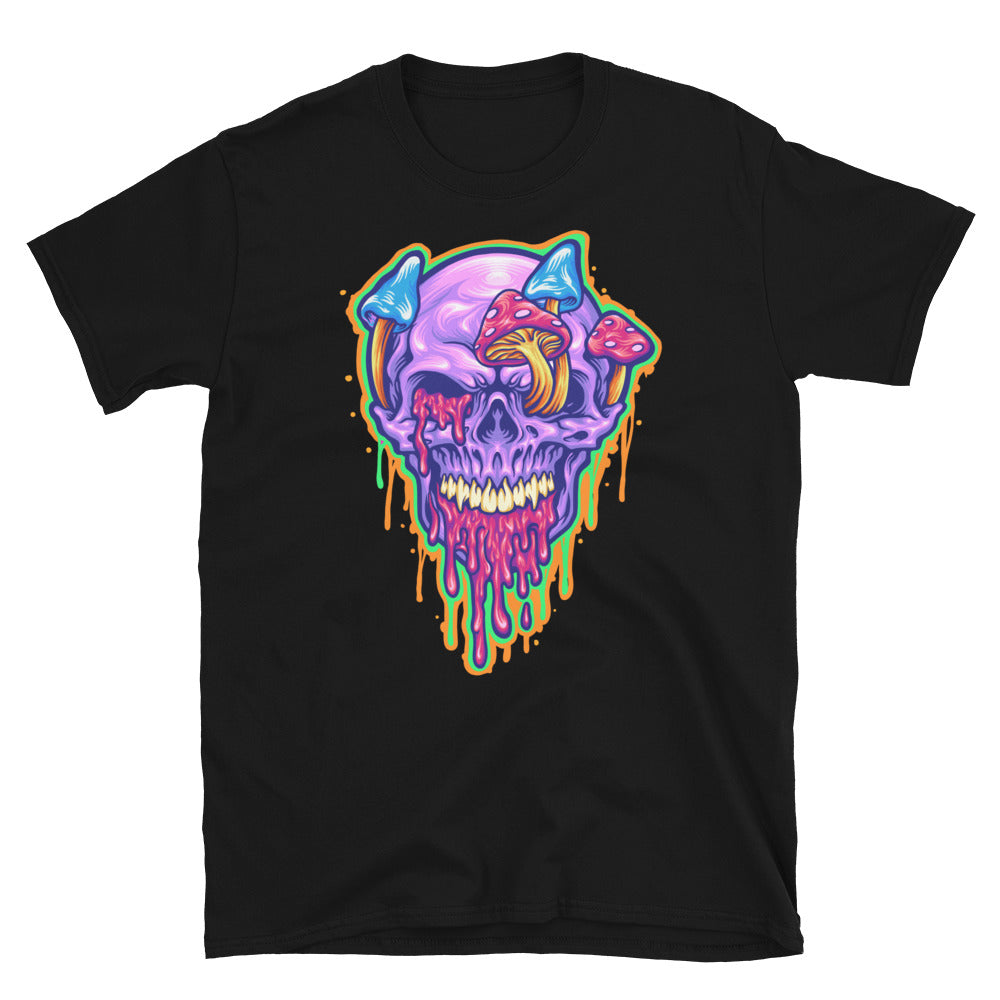 Magic Trippy Skull Mushroom Psychedelic Fit Unisex Softstyle T-Shirt