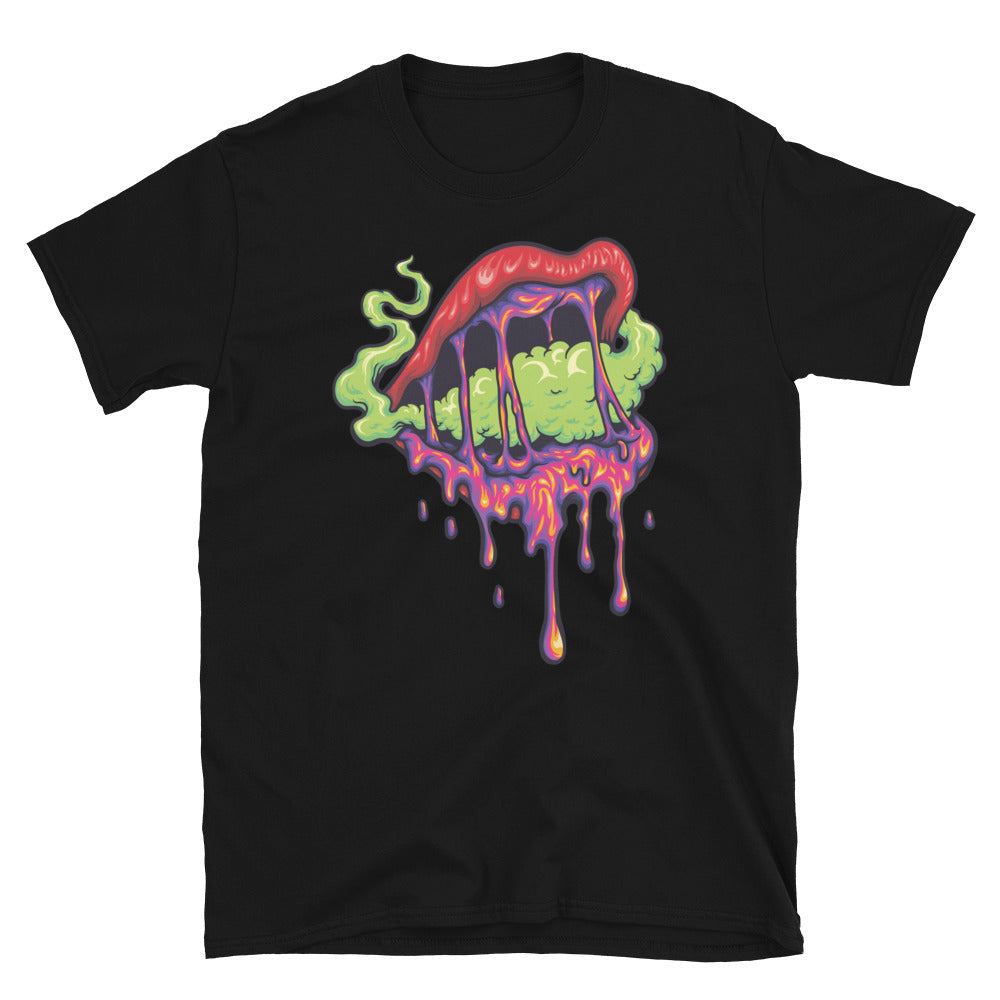 Woman Sexy Lips Smoke Psychedelic Fit Unisex Softstyle T-Shirt