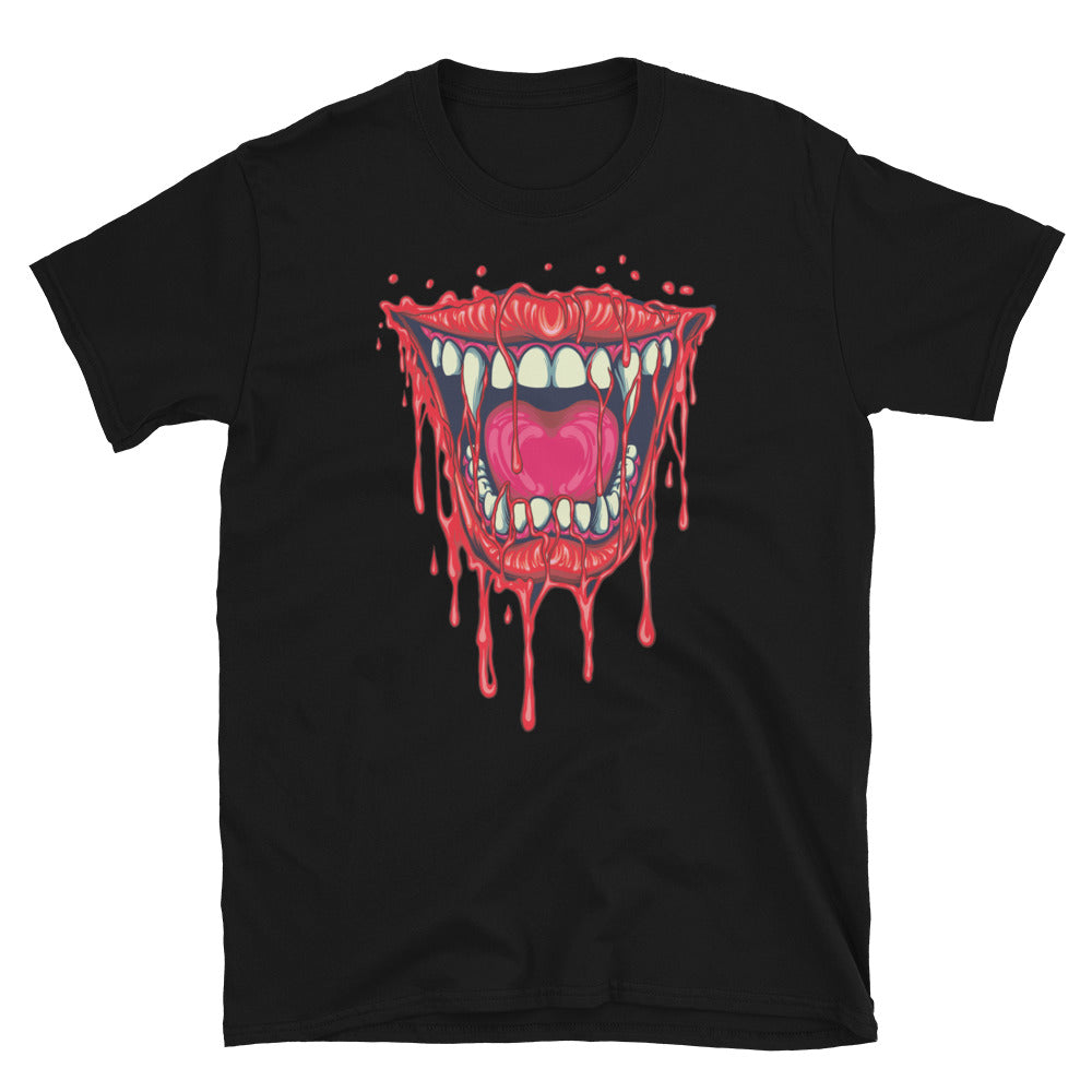 Lippen Vampir Melting Bloody Fit Unisex Softstyle T-Shirt