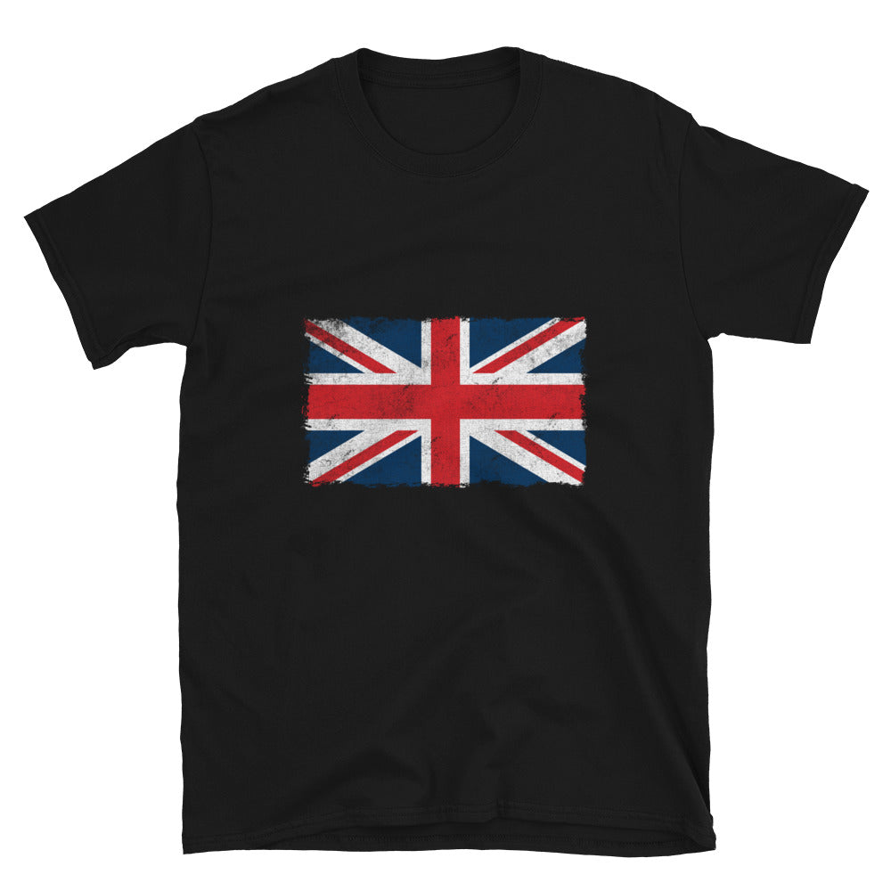 Camiseta unisex Softstyle con bandera del Reino Unido Grunge Fit