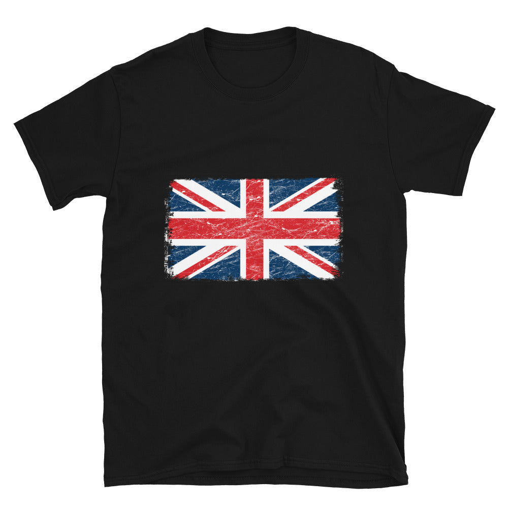 Camiseta unisex Softstyle con bandera del Reino Unido Grunge Fit