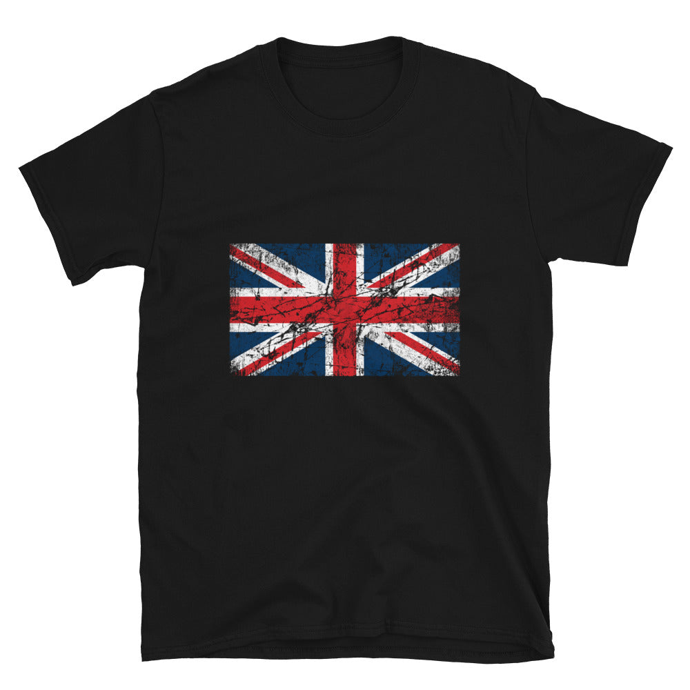 Unisex-Softstyle-T-Shirt mit UK-Flagge, Grunge-Passform