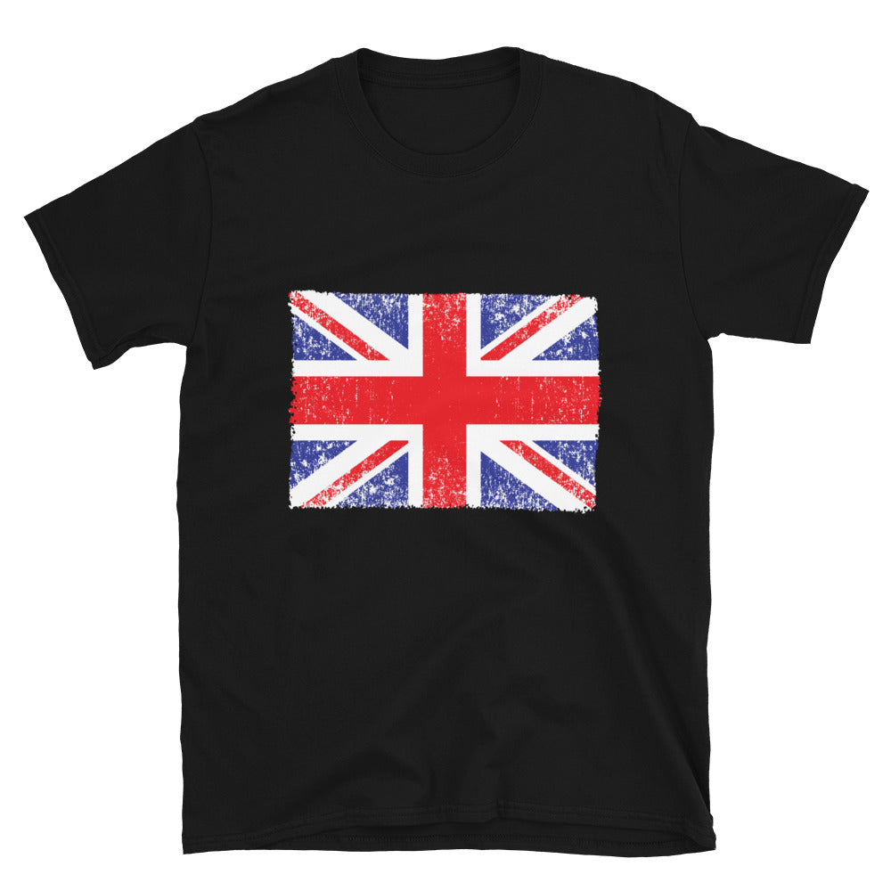 UK Flag Distressed 1 Fit Unisex Softstyle T-Shirt