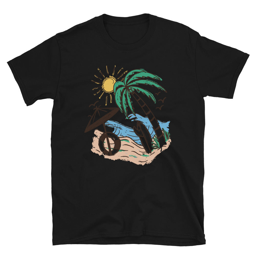 Camiseta de estilo suave unisex con ajuste de surf retro de verano