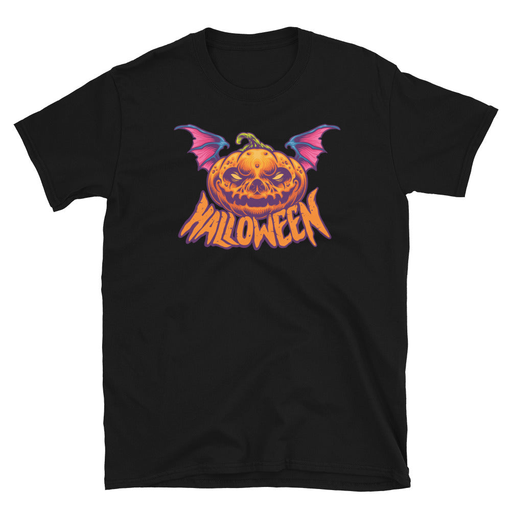 Halloween Pumpkin Head with Bat Wings