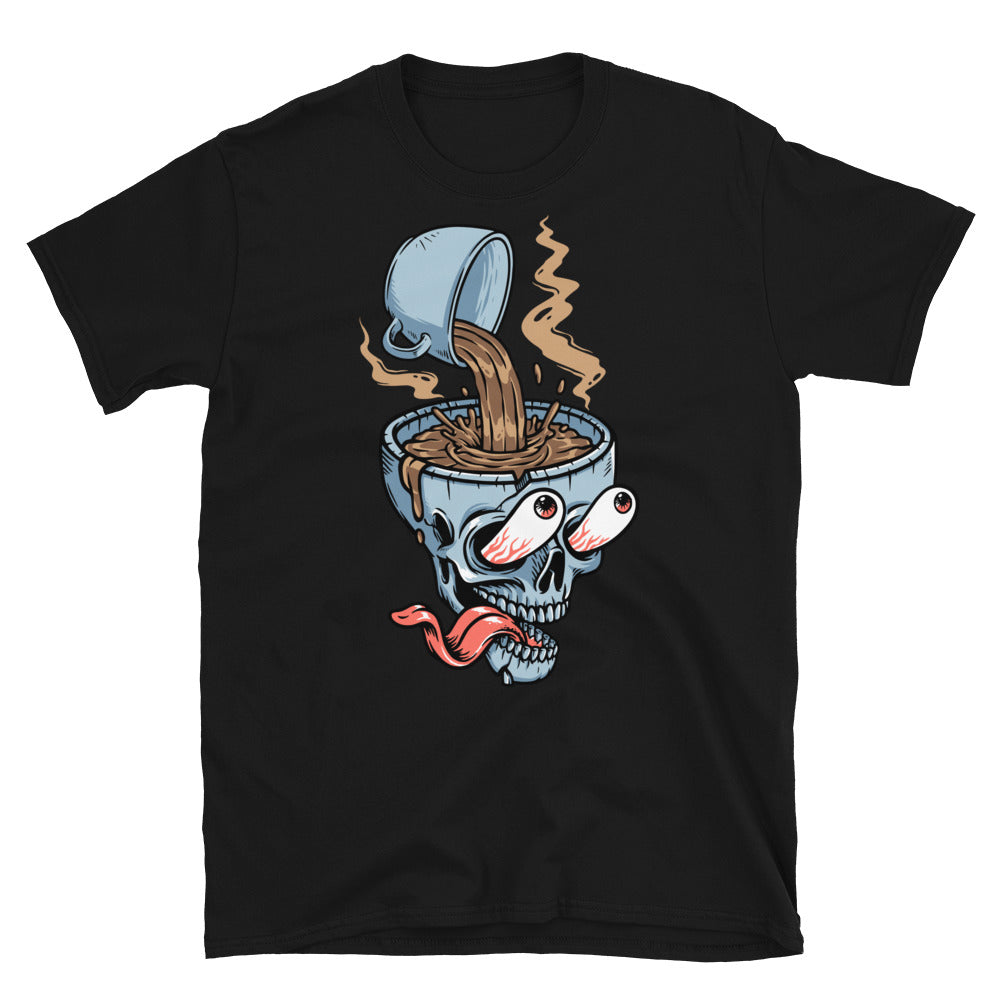 Coffee and Skull Head - Fit Unisex Softstyle T-Shirt