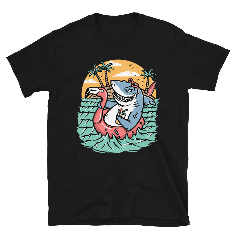 the shark is relaxing on the beach Fit Unisex Softstyle T-Shirt