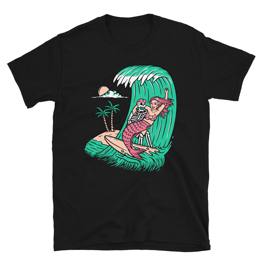 Skull and Mermaid Surfing Fit Unisex Softstyle T-Shirt