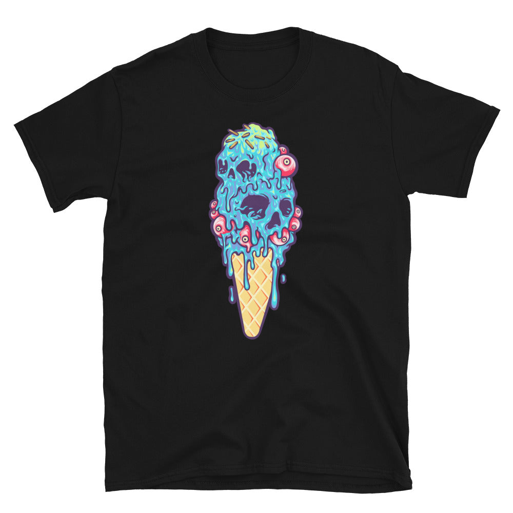 Ice Scream Skull Cone Melting, Halloween Horror