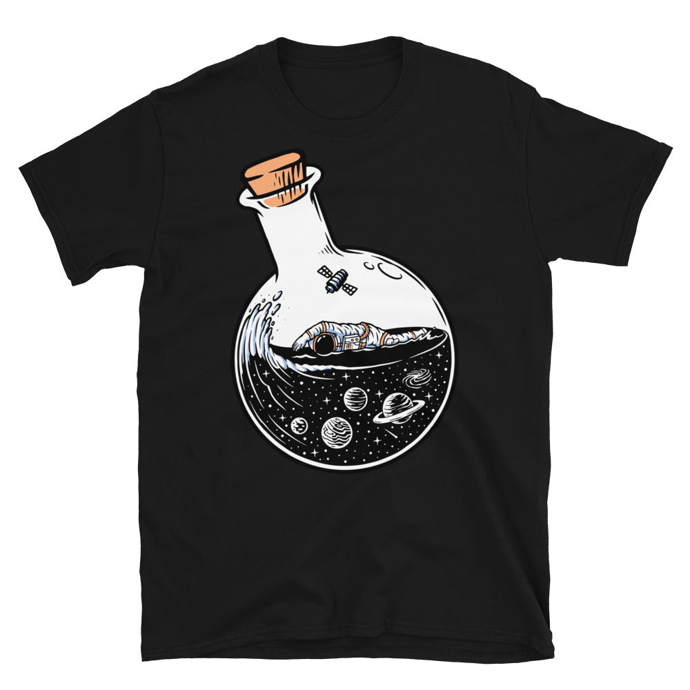 Astronauts Swimming in a Bottle from Space - Fit Unisex Softstyle T-Shirt