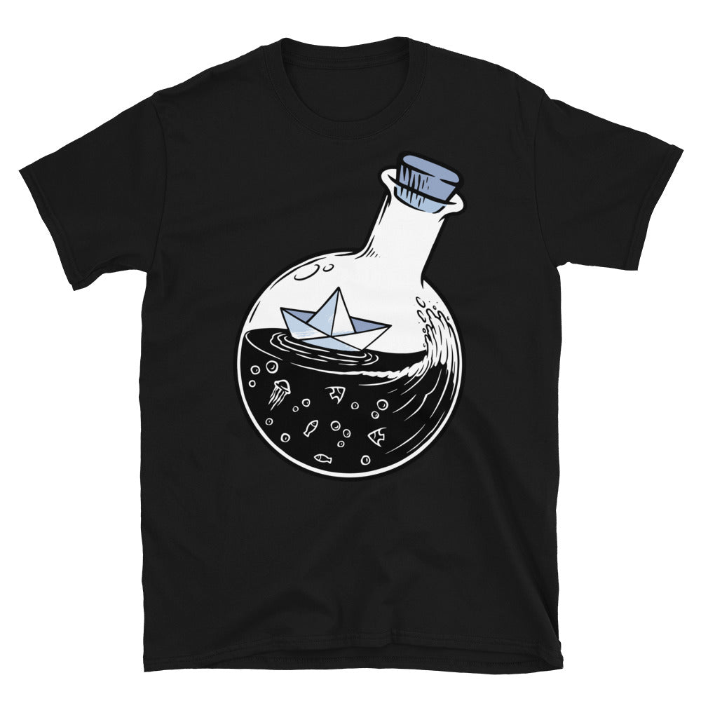 Paper boat in a bottle Fit Unisex Softstyle T-Shirt