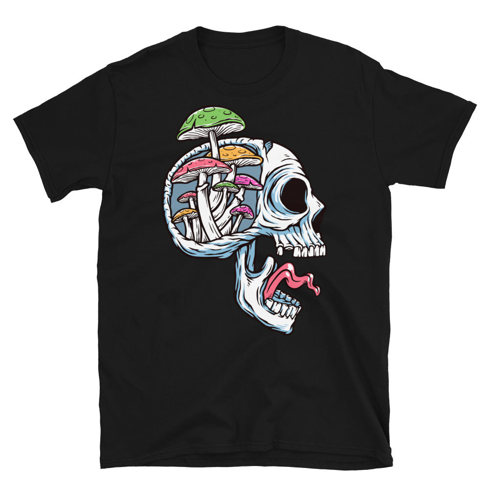 Unisex-Softstyle-T-Shirt mit Totenkopf- und Pilz-Passform