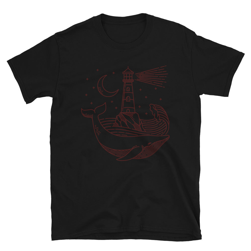 Whale and lighthouse Fit Unisex Softstyle T-Shirt