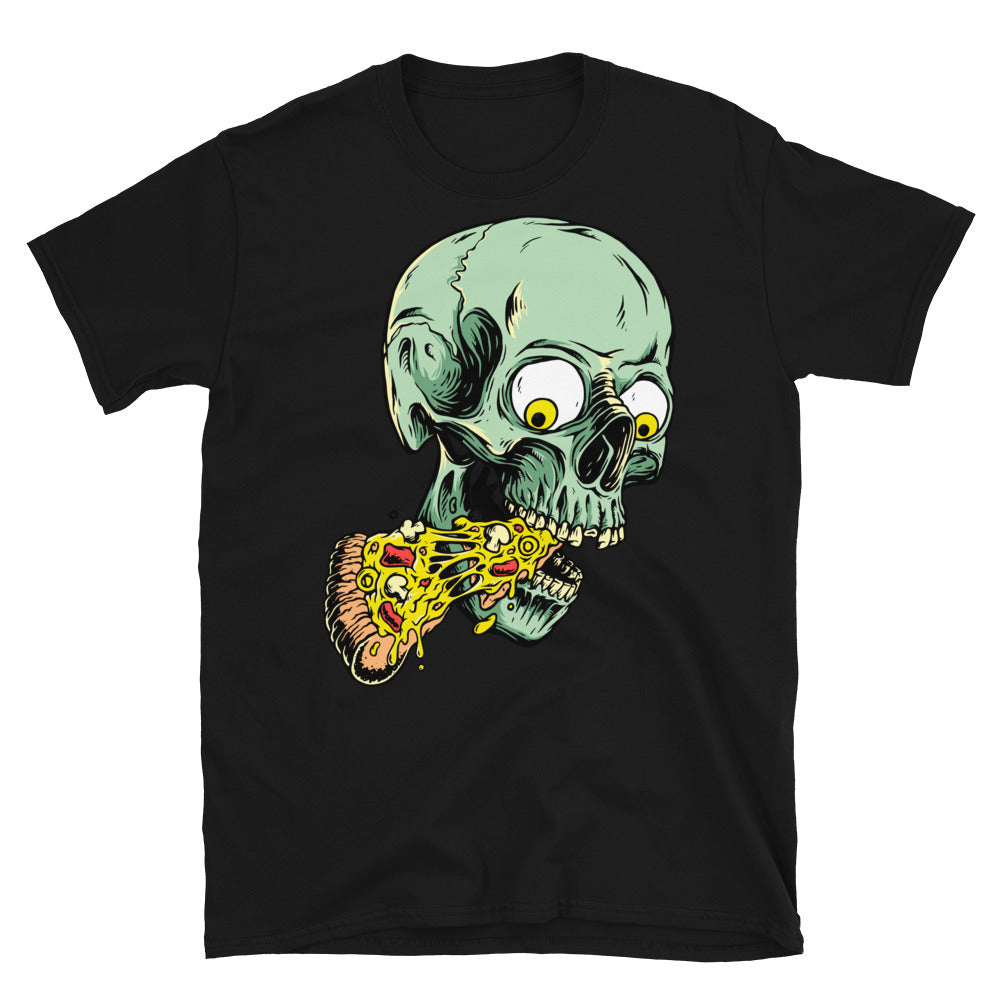 Camiseta unisex Softstyle con diseño de calavera y pizza