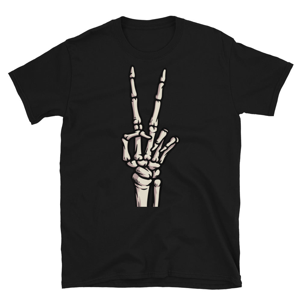 Peace sign, Skeleton hand Fit Unisex Softstyle T-Shirt