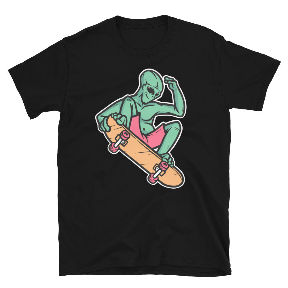 Alien Skateboarding - Fit Unisex Softstyle T-Shirt