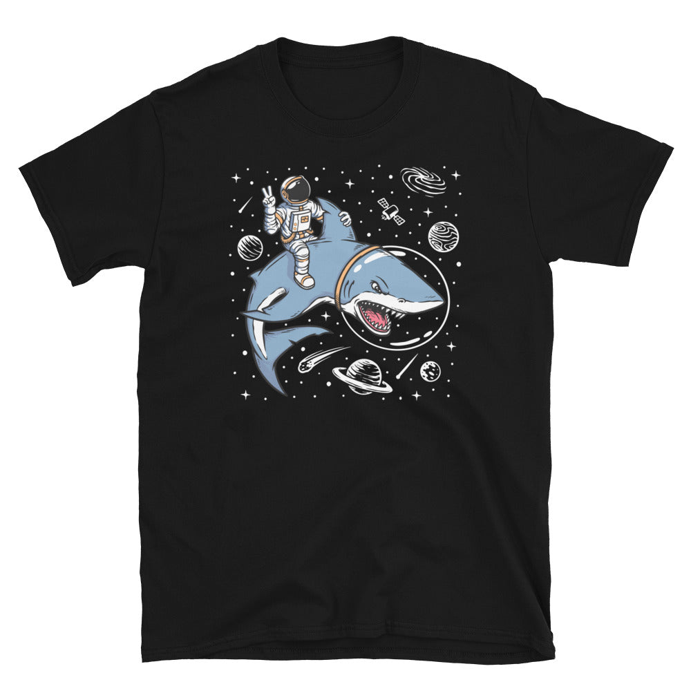 Astronaut Riding Shark - Fit Unisex Softstyle T-Shirt