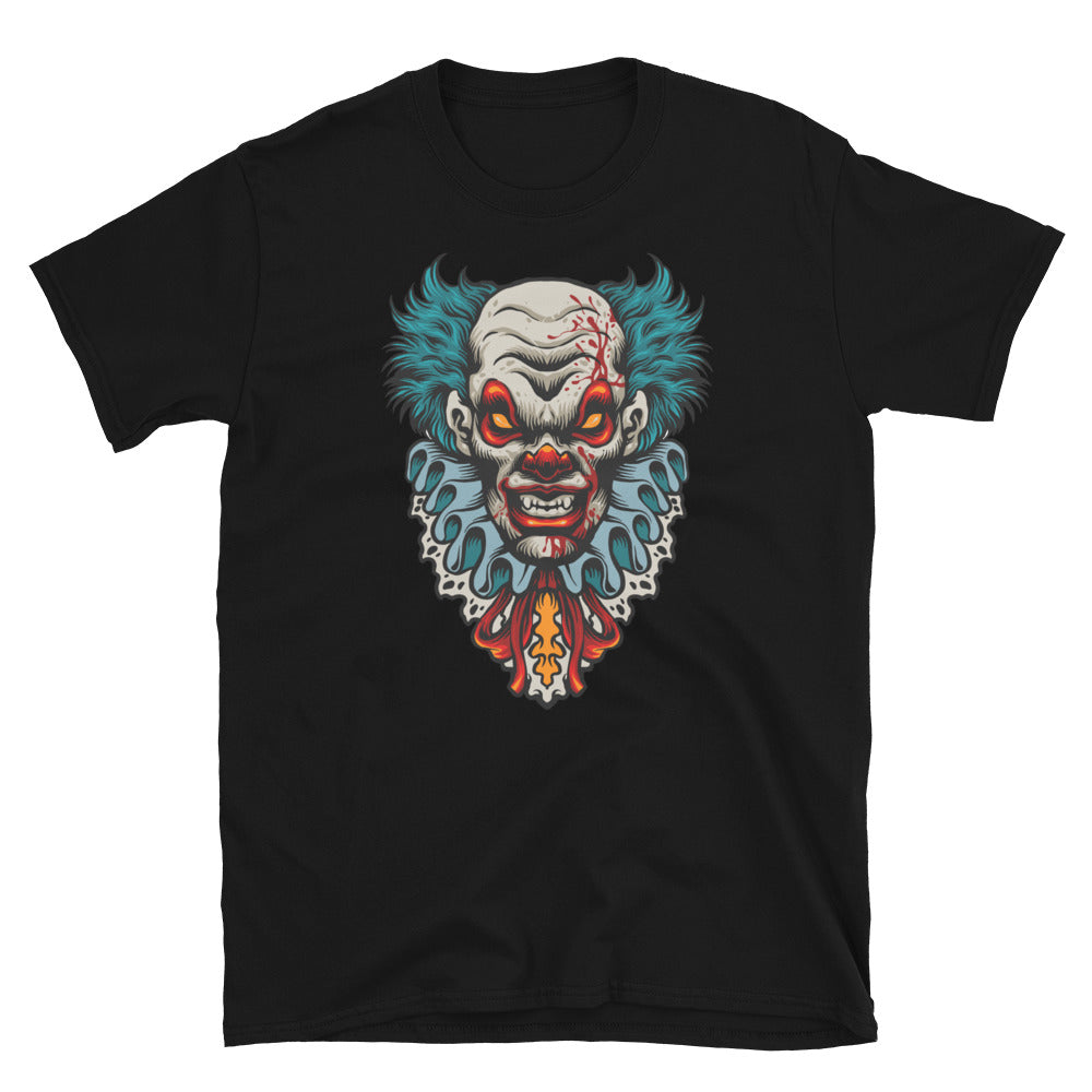 Evil Scary Clown Terror, Halloween - Fit Unisex Softstyle T-Shirt