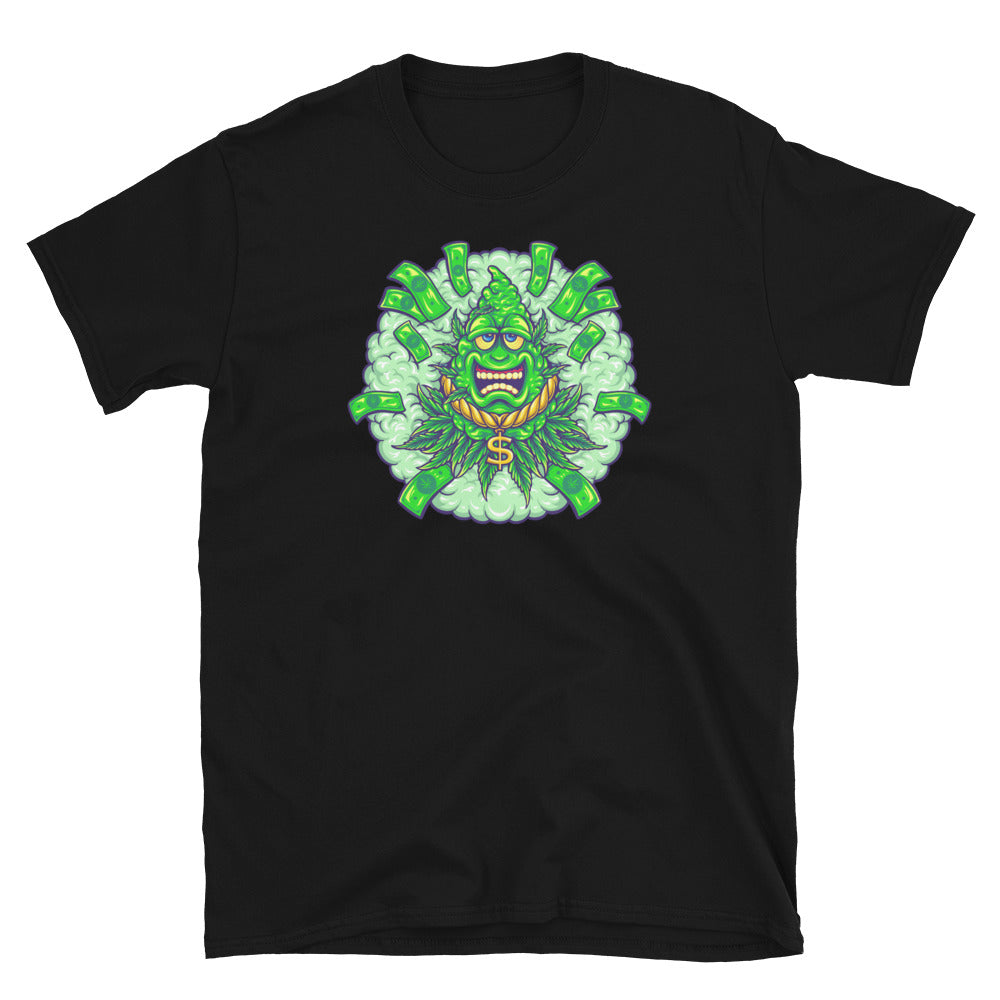 Funky Weed Leaf, Money Cash - Fit Unisex Softstyle T-Shirt