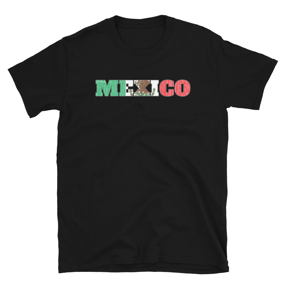 Mexico Letter Distressed Fit Unisex Softstyle T-Shirt