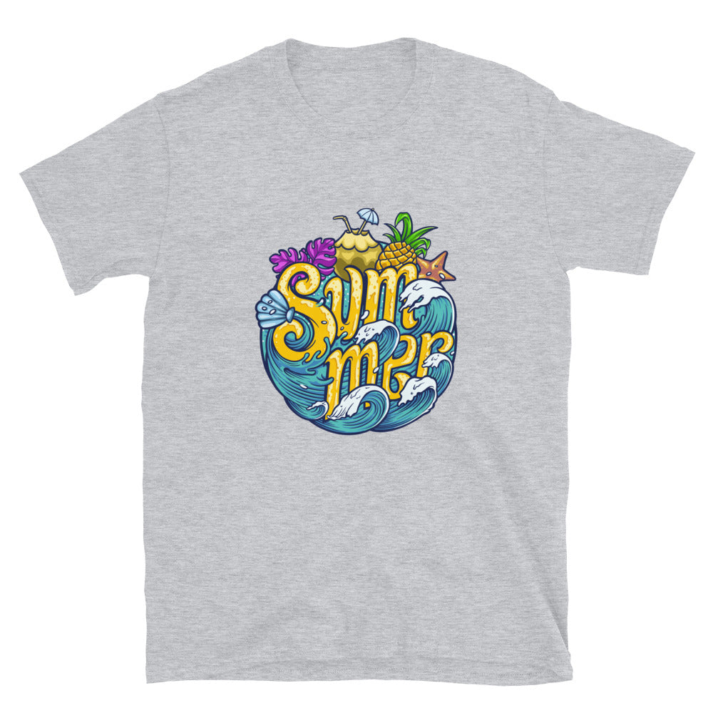 Summer Wave, Tropical Fit Unisex Softstyle T-Shirt