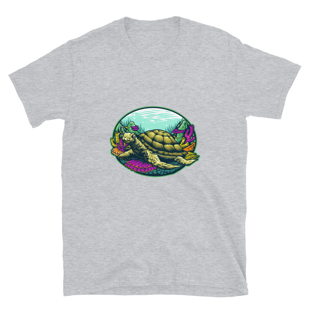 Turtle Under Water Fit Unisex Softstyle T-Shirt