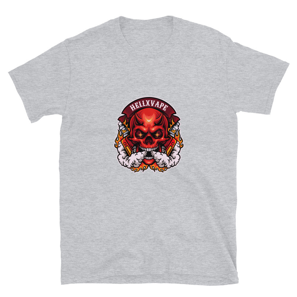 Scary skull smoking hell vape mascot Fit Unisex Softstyle T-Shirt