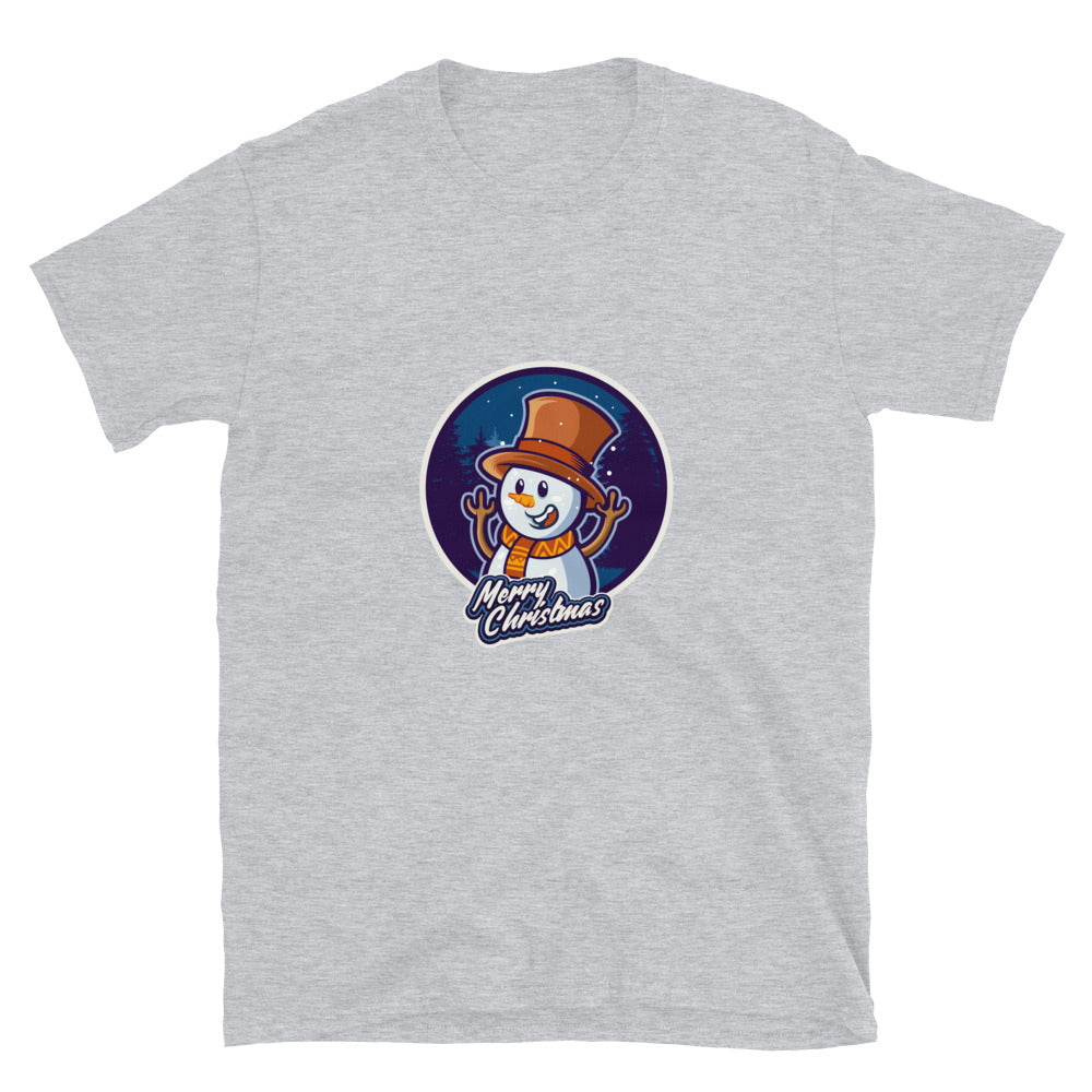 smiley snowman in Merry christmas Fit Unisex Softstyle T-Shirt