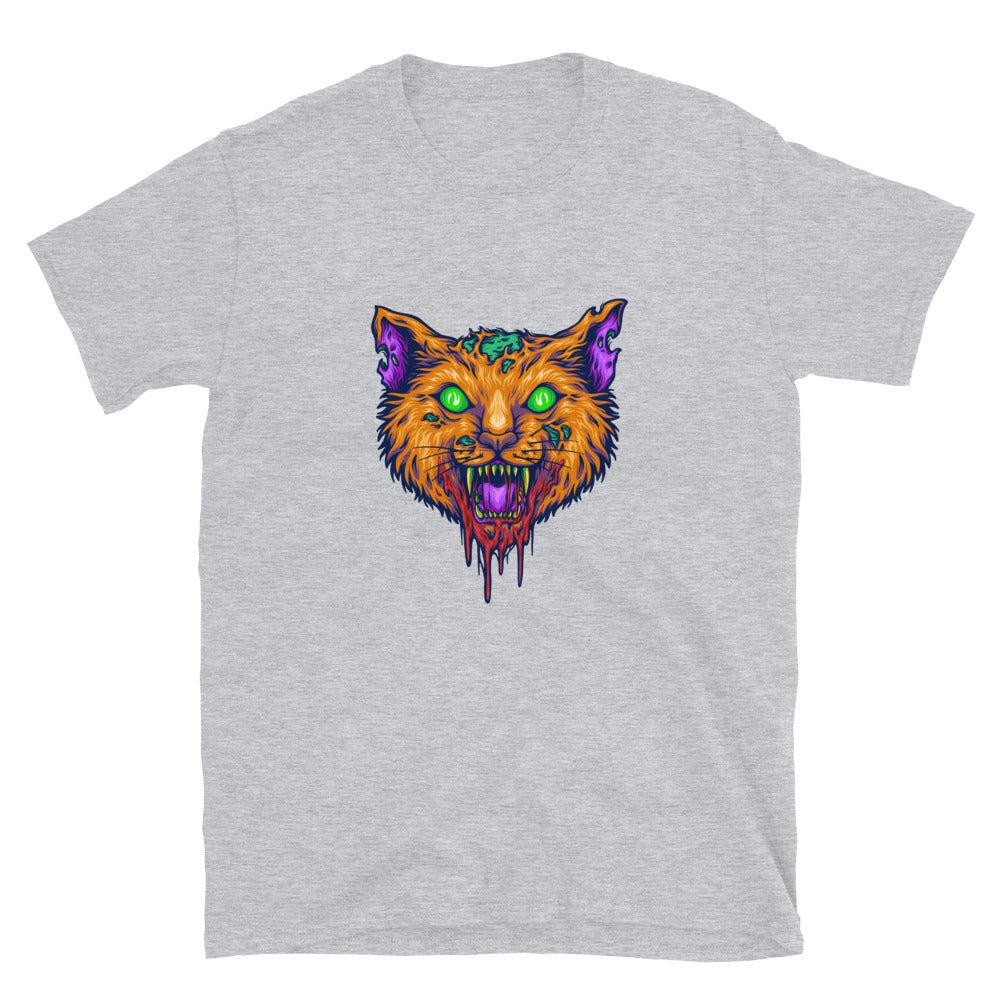 Scary monster head cat Fit Unisex Softstyle T-Shirt