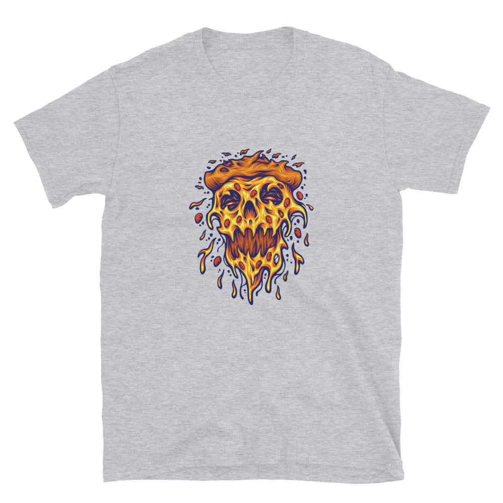 Spooky zombie pizza melted Fit Unisex Softstyle T-Shirt