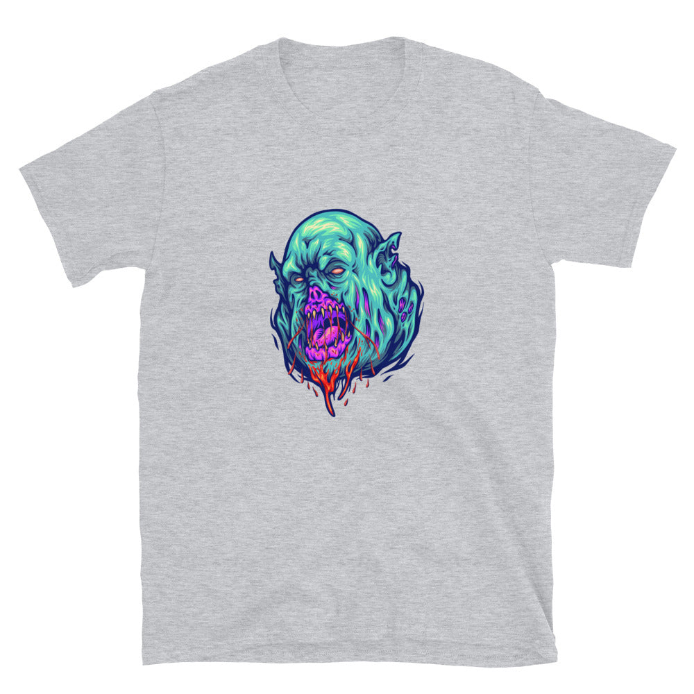 Gruseliges Monster-Zombie-Kopf-passendes Unisex-Softstyle-T-Shirt