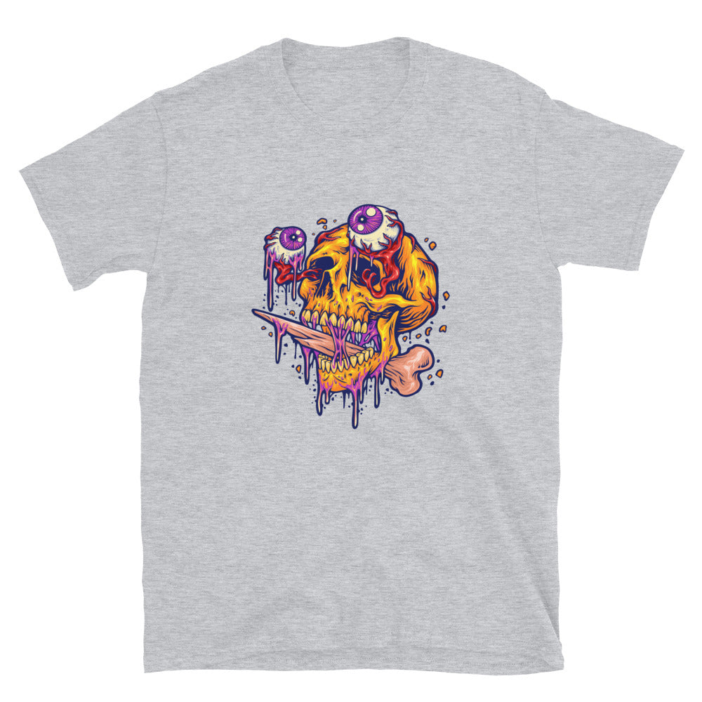 Cabeza de calavera aterradora con ojos de zombie Fit Camiseta unisex Softstyle