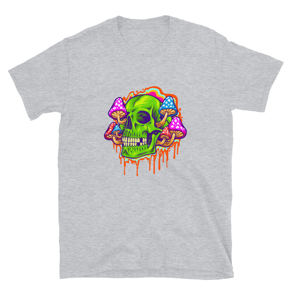 Psychedelic head skull with mushrooms Fit Unisex Softstyle T-Shirt